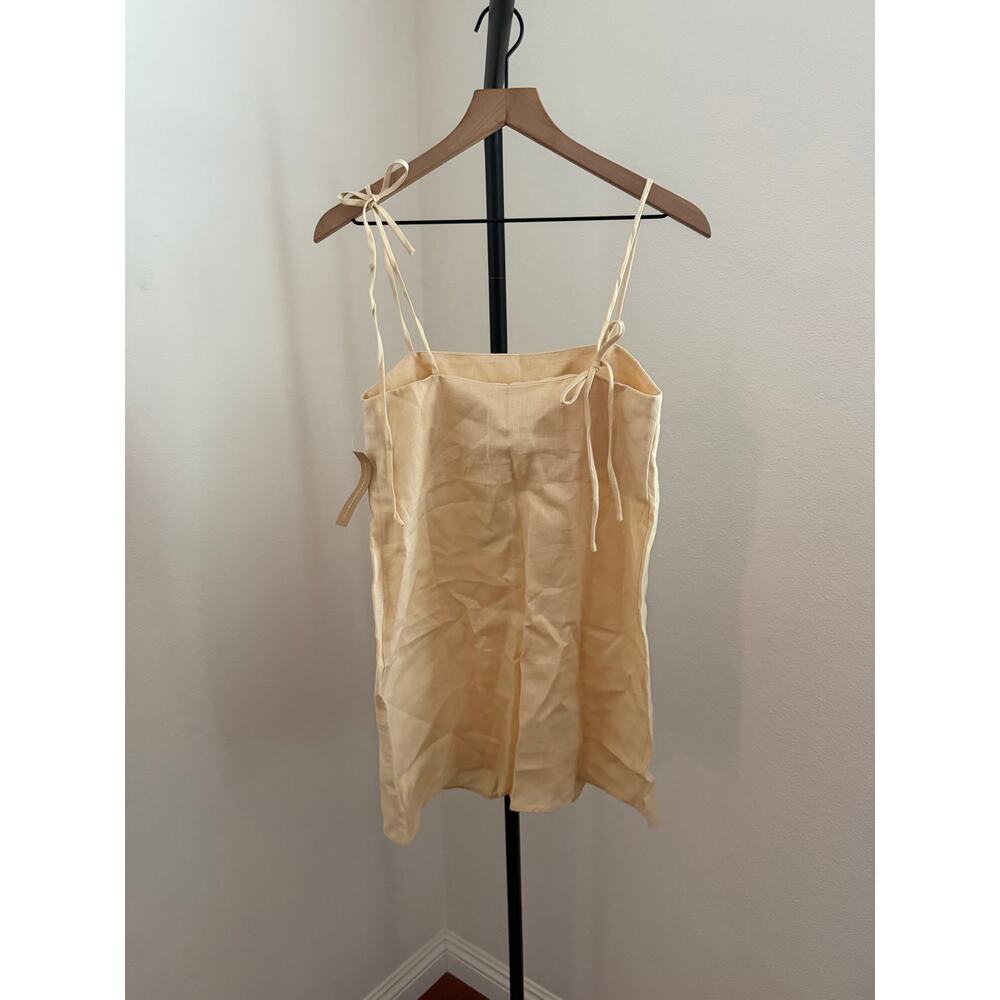 New Kourt Rosalie butter yellow dress size small 100% linen $147 - Picture 5 of 8